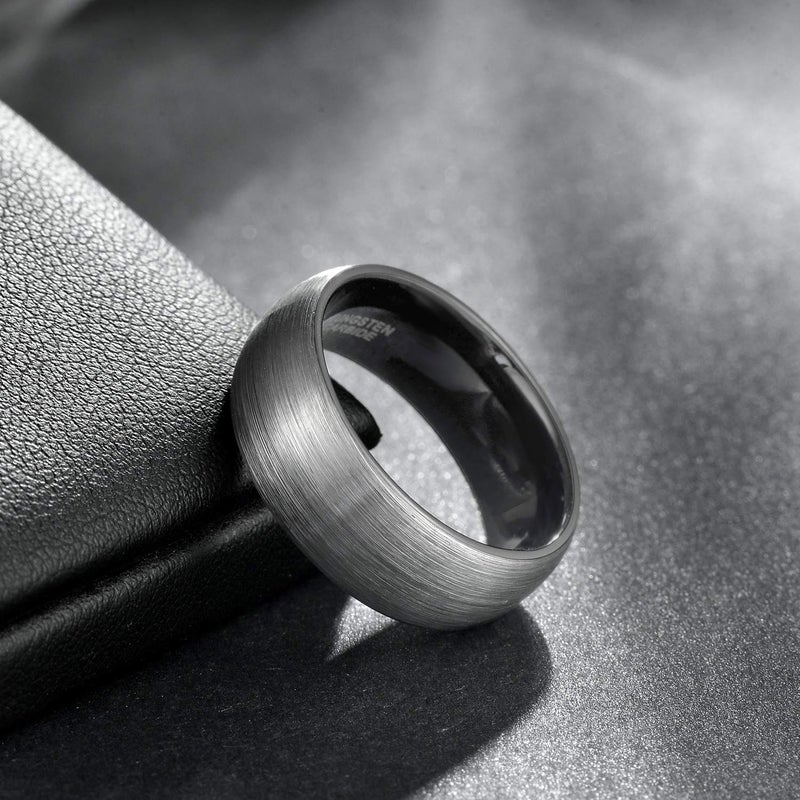 TRUMIUM 8mm Men's Wedding Bands I Love You Engraved Tungsten Black Rings for Men Women Beveled Edges Engagement Wedding Rings Comfort Fit Size 13 - Image 3